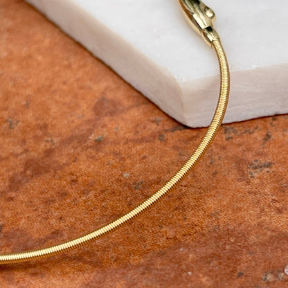 18KT Yellow Gold 1.5mm Coil Wire Twist Chain Bracelet