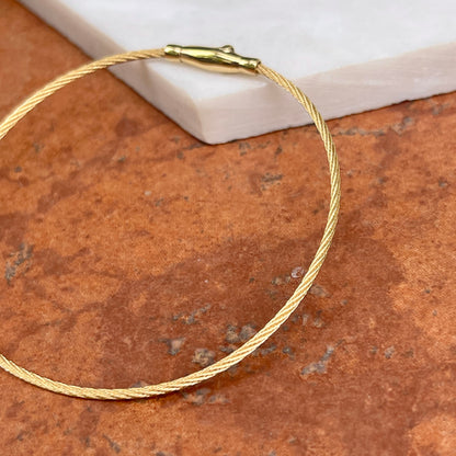 18KT Yellow Gold 1.5mm Cable Wire Twist Chain Bracelet