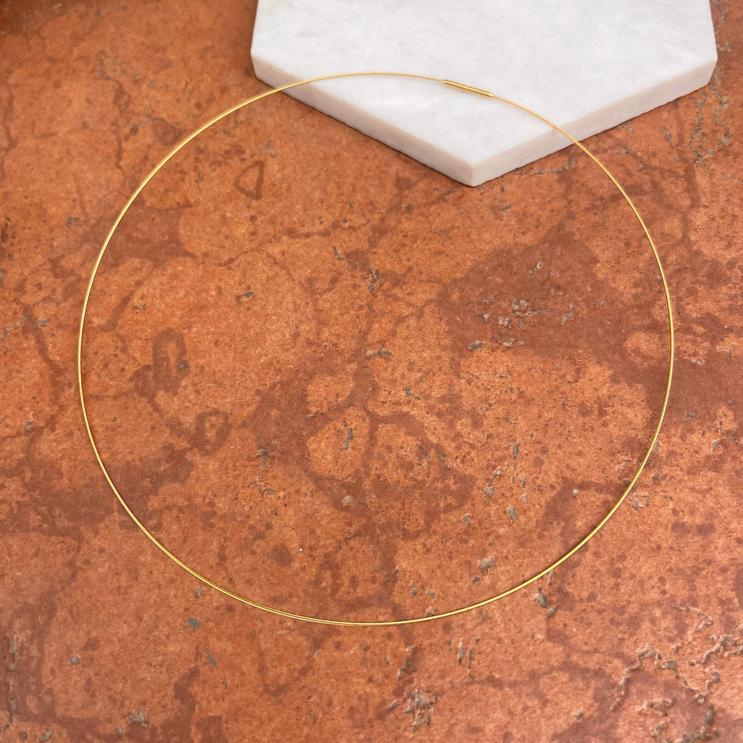 Yellow Gold-Plated Stainless Steel .60mm Wire Collar Necklace