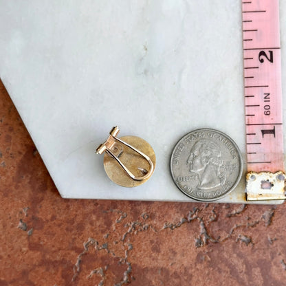 Estate Gold-Tone Blue Howlite Omega Back Earrings