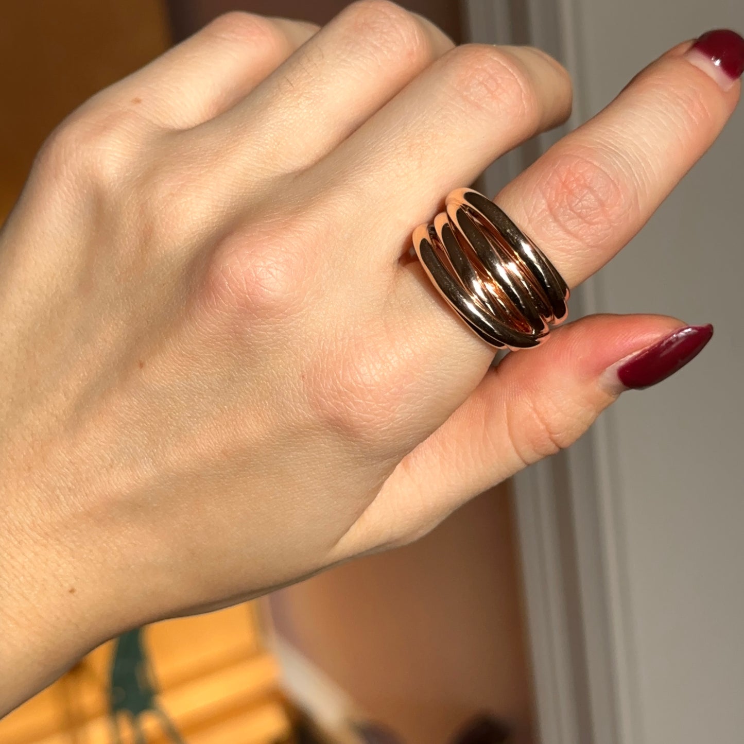 Estate 18KT Rose Gold Mattioli Multi Wire Band Ring