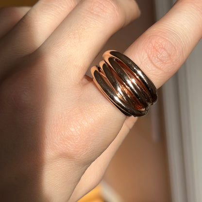 Estate 18KT Rose Gold Mattioli Multi Wire Band Ring