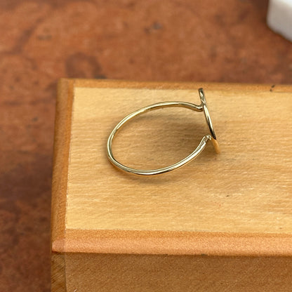 Estate 14KT Yellow Gold Round Flat Disc Ring Engrave-able
