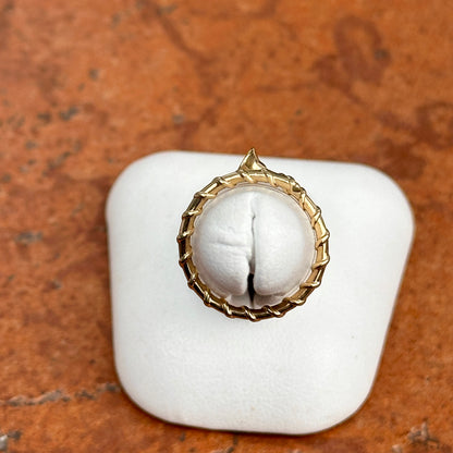 Estate 14KT Yellow Gold Screw Nail Ribbed Ring