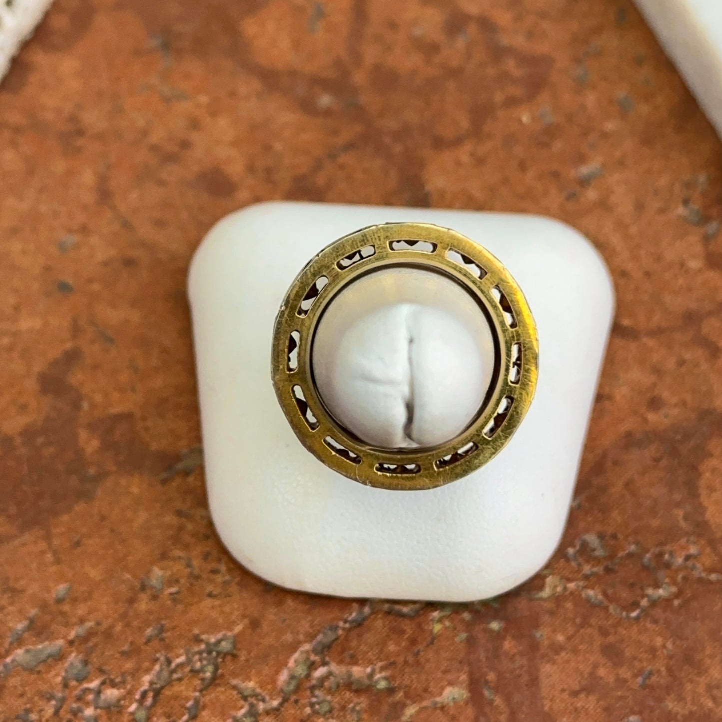 Gold-Plated Silver Rose-Cut Diamond Eternity Band Ring