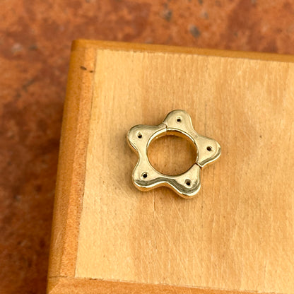 14KT Yellow Gold Blue Sapphire Star Charm Holder: Pendant Hinged Clasp