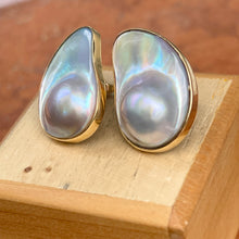 Load image into Gallery viewer, Estate 14KT Yellow Gold Mabe Blister Pearl Baroque Earrings