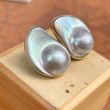 Load image into Gallery viewer, Estate 14KT Yellow Gold Mabe Blister Pearl Baroque Earrings