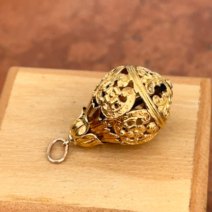 Estate 14KT Yellow Gold Byzantine Filigree Teardrop Pendant