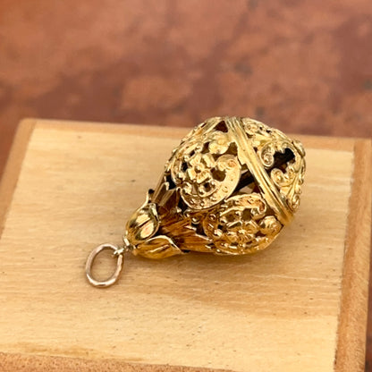 Estate 14KT Yellow Gold Byzantine Filigree Teardrop Pendant