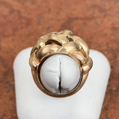 Estate Reretro 14KT Yellow Gold Satin Love Knot Dome Ring