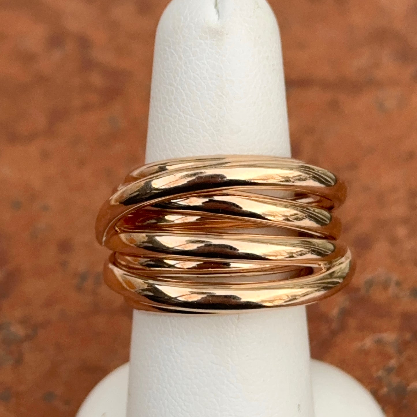 Estate 18KT Rose Gold Mattioli Multi Wire Band Ring