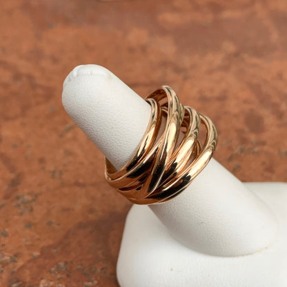 Estate 18KT Rose Gold Mattioli Multi Wire Band Ring