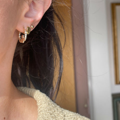 10KT Yellow Gold Celtic Claddagh Hoop Earrings 18mm