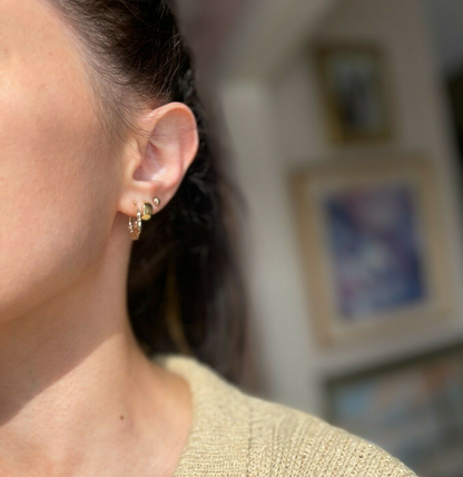 10KT Yellow Gold Celtic Claddagh Hoop Earrings 18mm