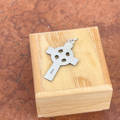 Sterling Silver Antiqued Celtic Cross with Eternity Circle Pendant