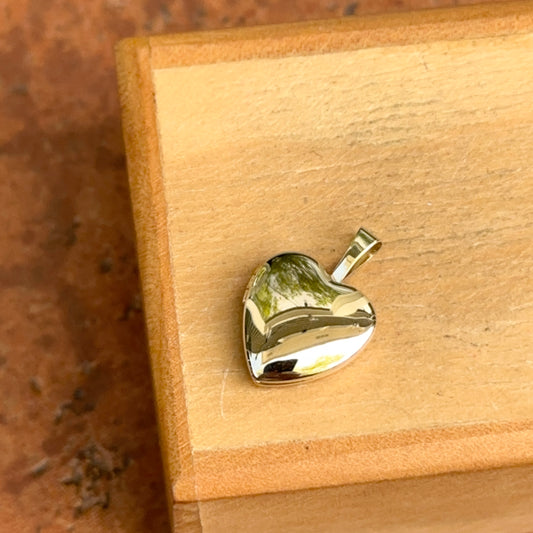 14KT Yellow Gold Plain Heart Locket Pendant 18mm