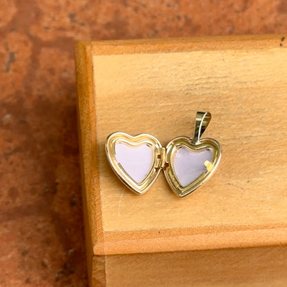 14KT Yellow Gold Plain Heart Locket Pendant 18mm