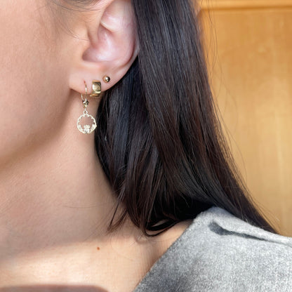 14KT Yellow Gold Celtic Claddagh Heart Dangle Earrings