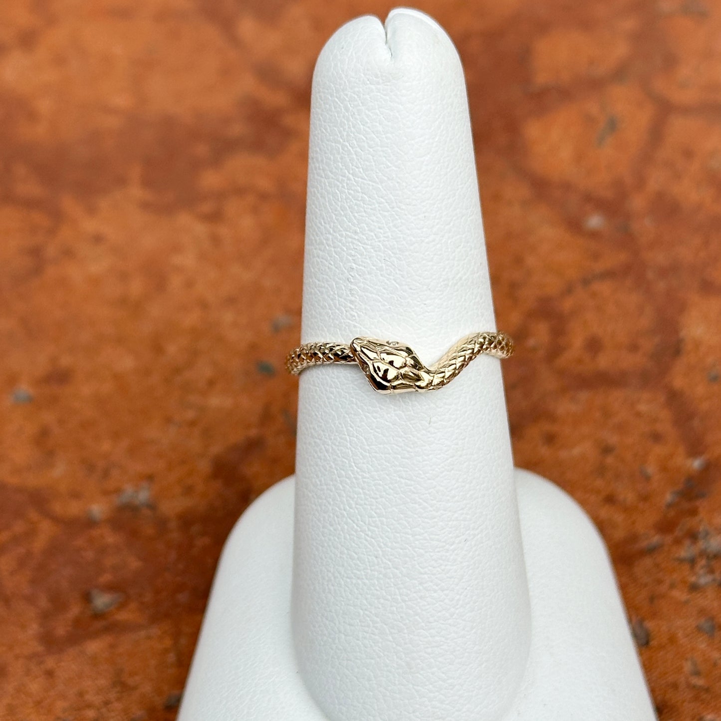 14KT Yellow Gold Diamond Snake Ring