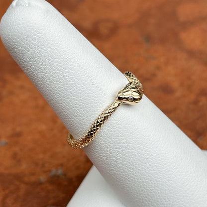 14KT Yellow Gold Diamond Snake Ring