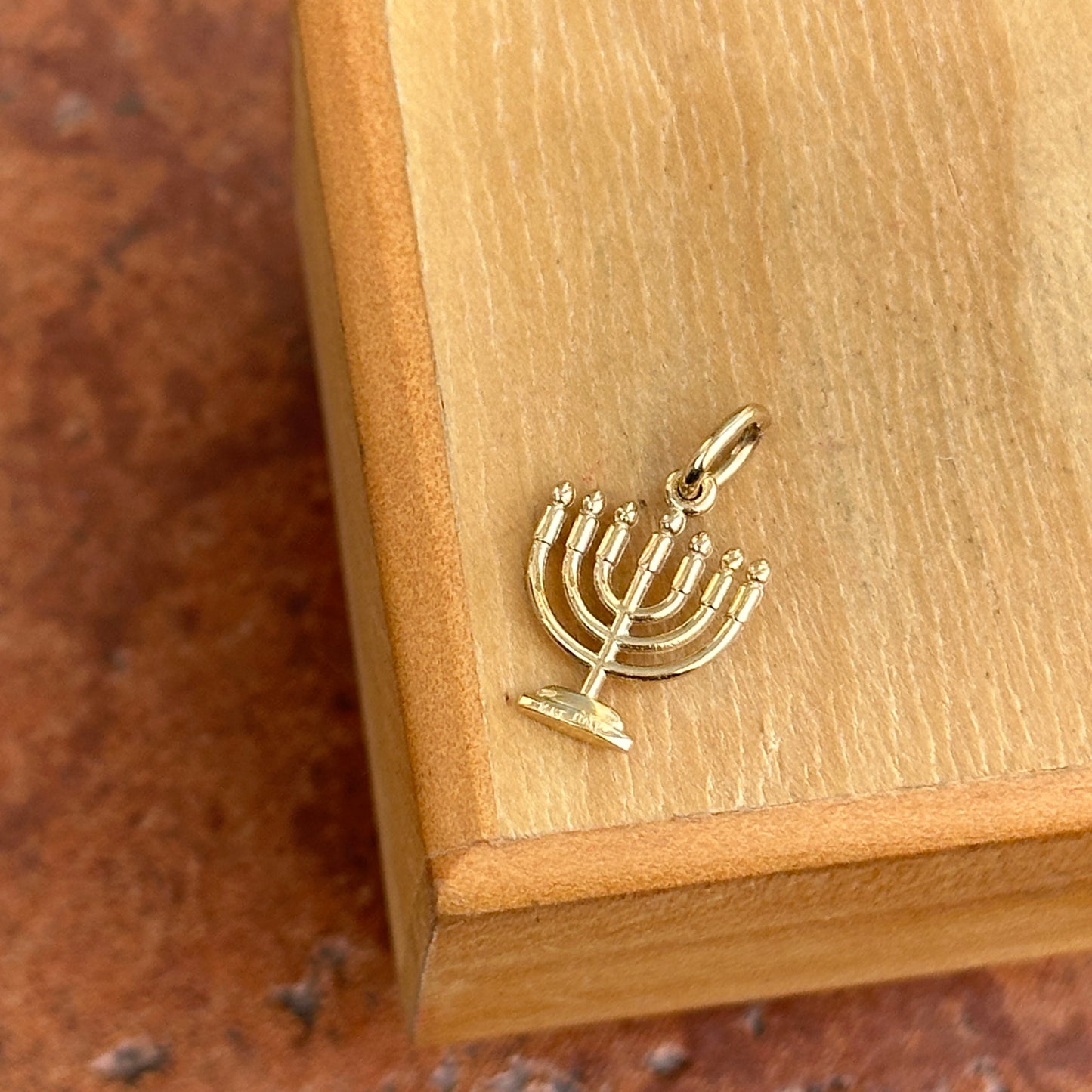 14KT Yellow Gold Menorah Mini Pendant Charm