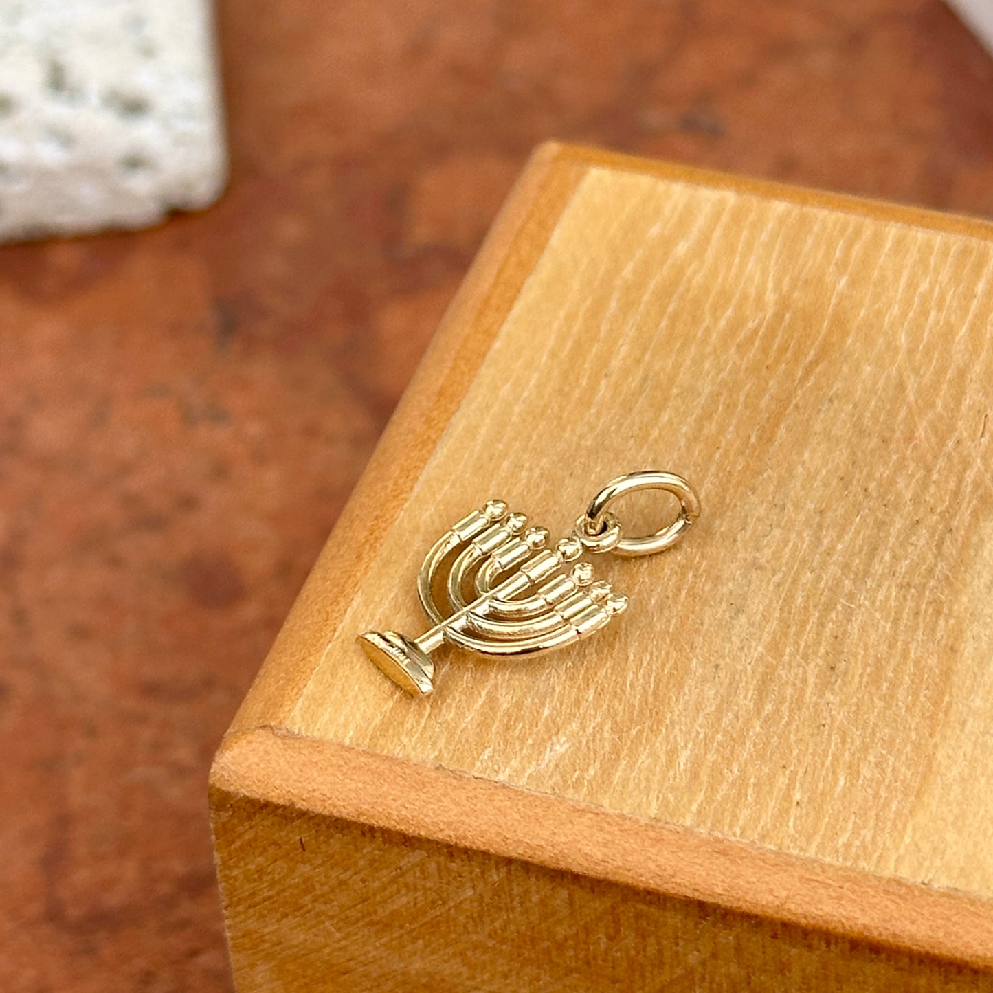 14KT Yellow Gold Menorah Mini Pendant Charm