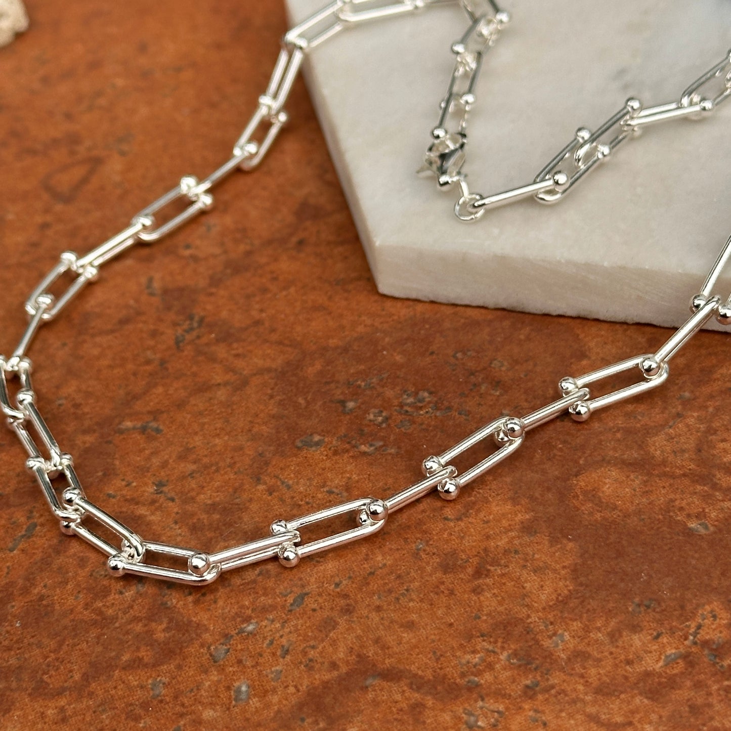 Sterling Silver 5.25mm Jax Ball Link Chain Necklace