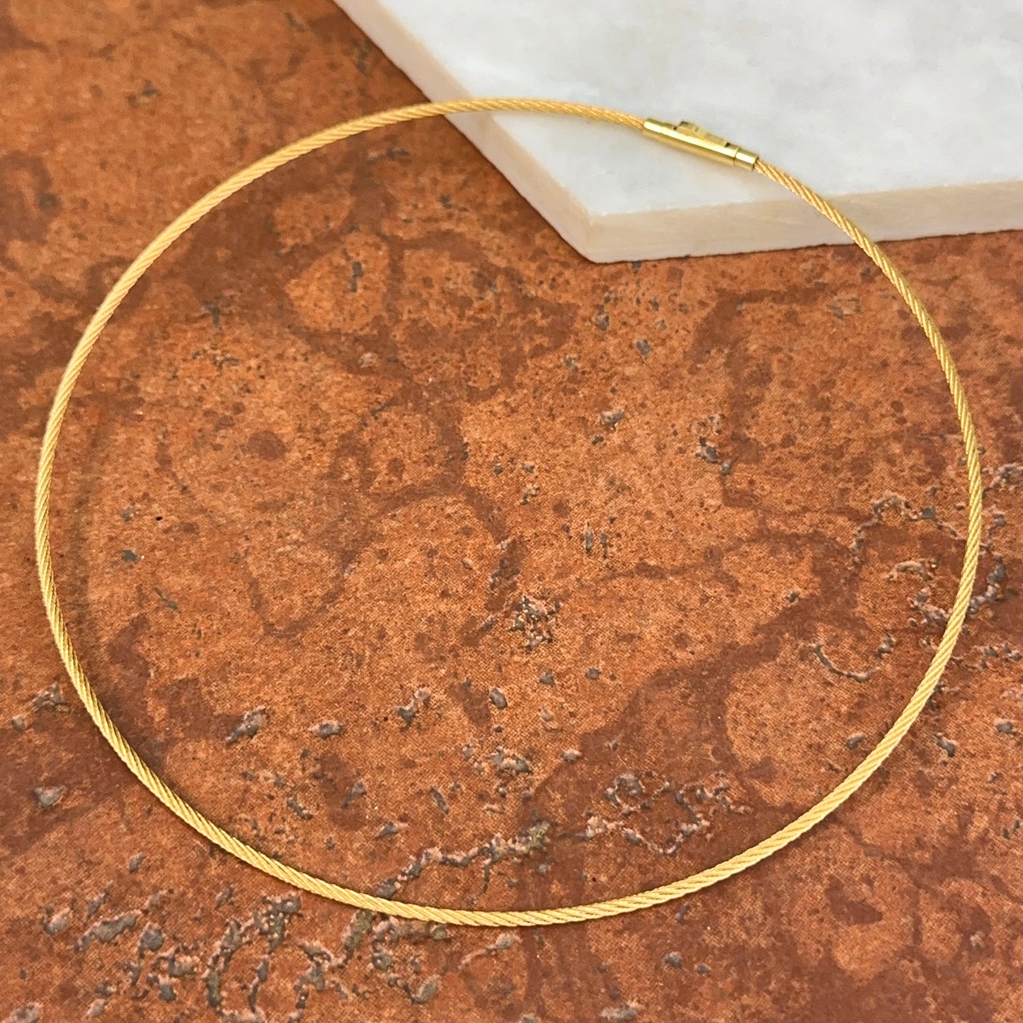 18KT Gold-Plated Steel 1.5mm Cable Twist Collar Necklace