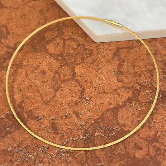 18KT Gold-Plated Steel 1.5mm Cable Twist Collar Necklace