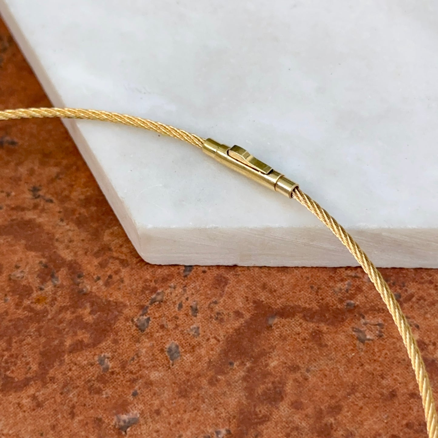 18KT Gold-Plated Steel 1.5mm Cable Twist Collar Necklace