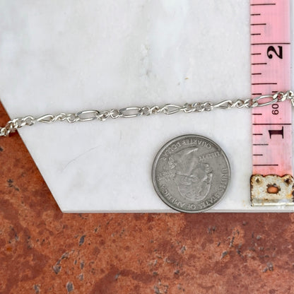 Sterling Silver 3mm Figaro Chain Bracelet