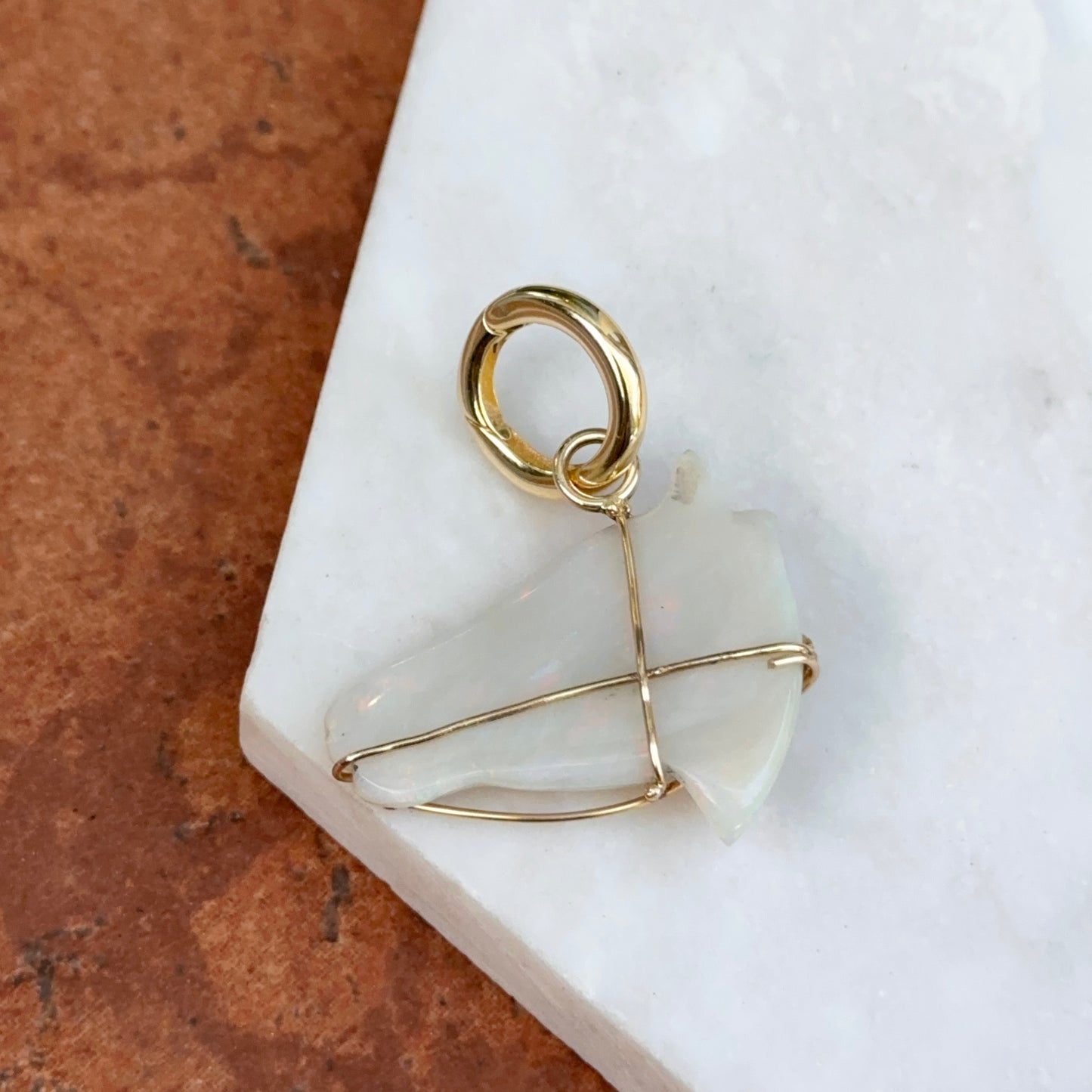 Estate 14KT Yellow Gold Opal Horse Head Pendant