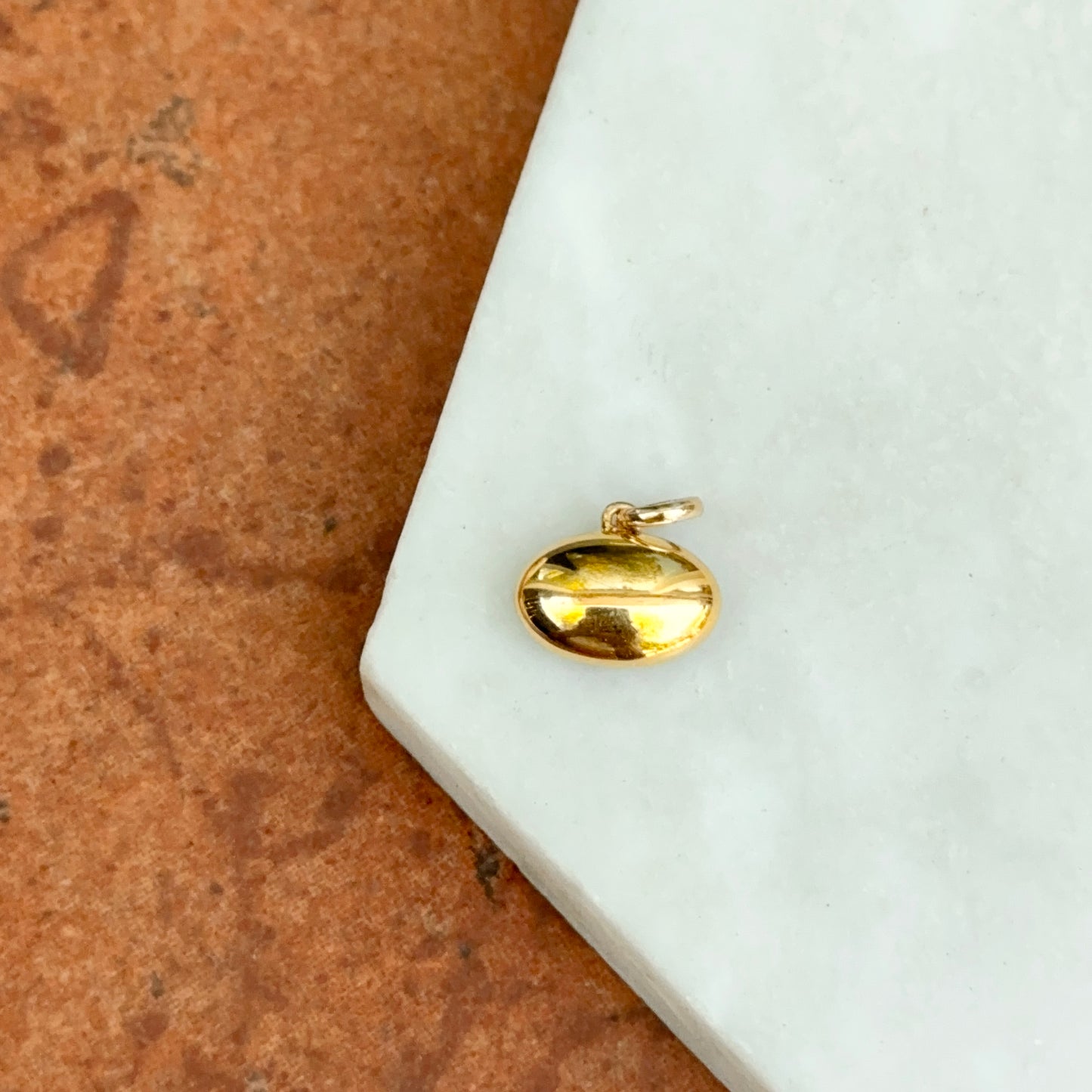 14KT Yellow Gold Oval 2 CT Lab Diamond Georgian White Rhodium Pendant - LSJ