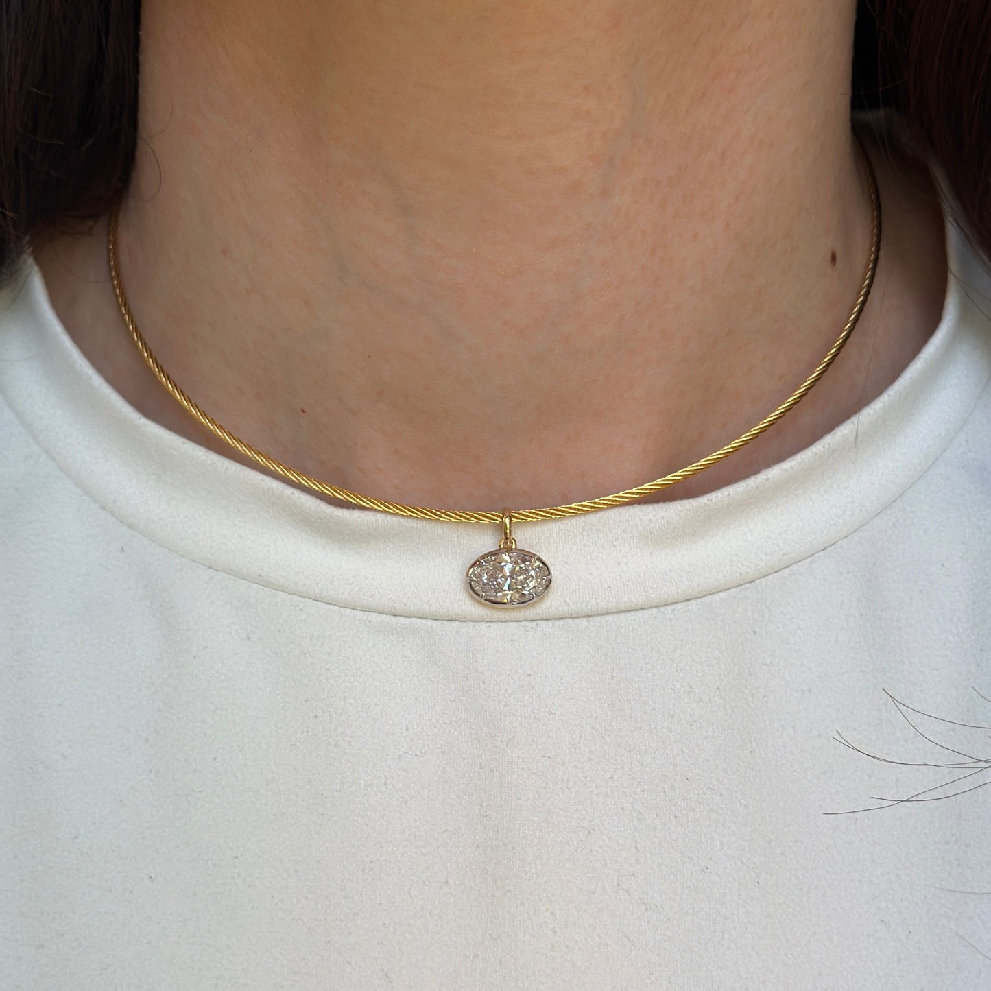 18KT Gold-Plated Steel 1.5mm Cable Twist Collar Necklace