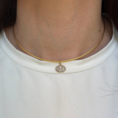 18KT Gold-Plated Steel 1.5mm Cable Twist Collar Necklace