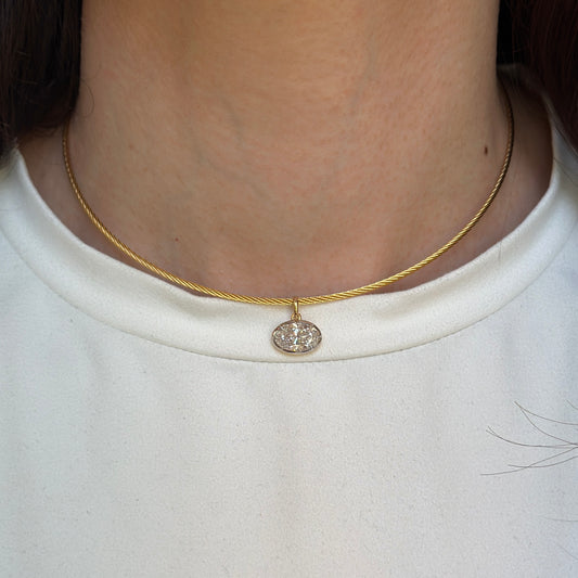 18KT Gold-Plated Steel 1.5mm Cable Twist Collar Necklace