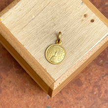 Load image into Gallery viewer, 18KT Yellow Gold Matte Our Lady of Pilar Medal Pendant 10mm