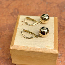 Load image into Gallery viewer, 14KT Yellow Gold 10mm Ball Lever Back Earrings