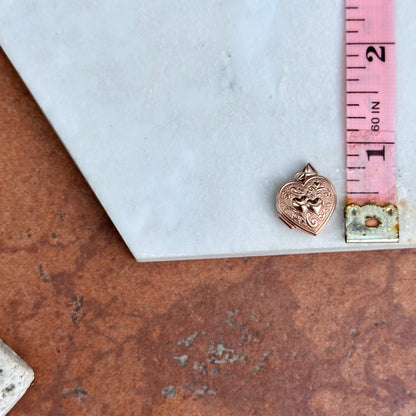 10KT Rose Gold Mini Heart Locket Pendant 21mm