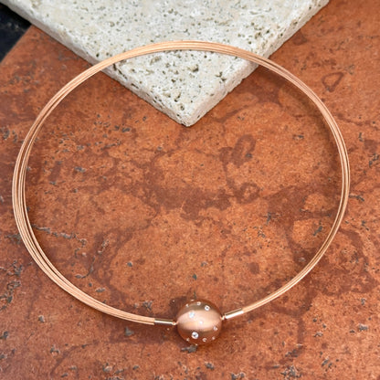 Rose Gold Plated Stainless Steel 10 Strand Cable Wire Swap Necklace