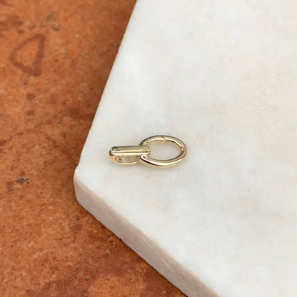 14KT Yellow Gold Oval Diamond Pendant Hanger Hinged Clasp