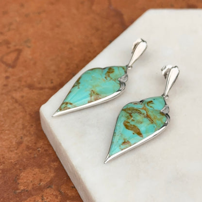 Sterling Silver Kabana Cabochon Turquoise Dangle Earrings
