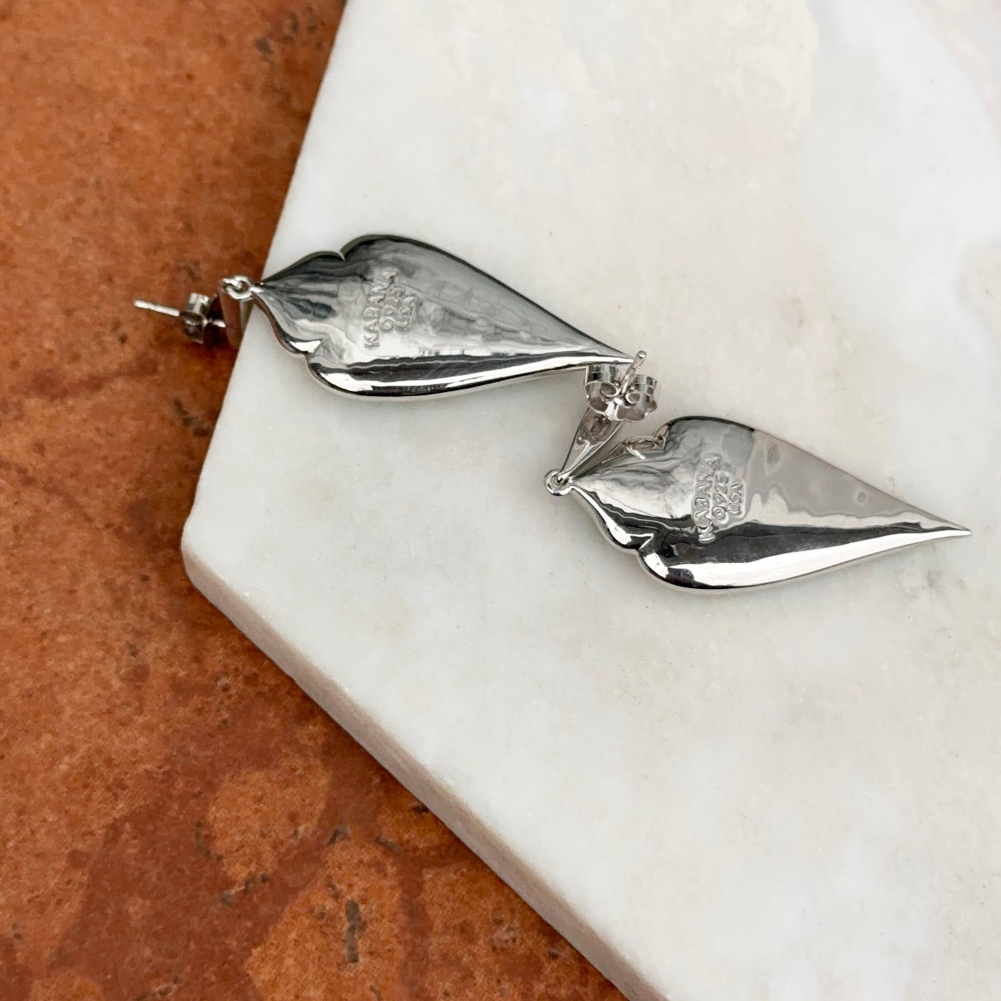 Sterling Silver Kabana Cabochon Turquoise Dangle Earrings