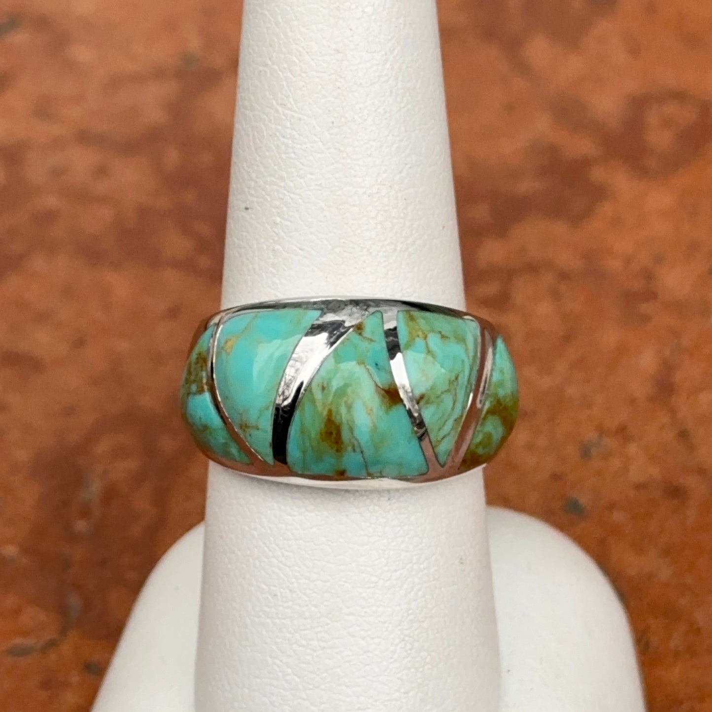 Sterling Silver Kabana Triangle Cabochon Turquoise RIng