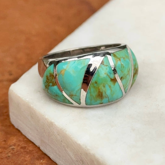 Sterling Silver Kabana Triangle Cabochon Turquoise RIng