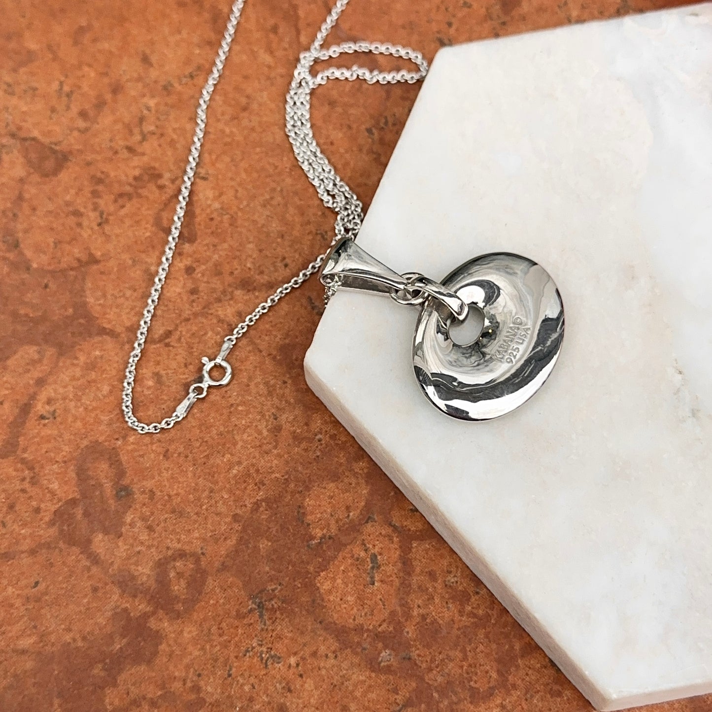 Sterling Silver Oval Turquoise Pendant Cable Necklace