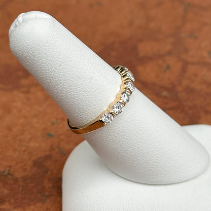 Estate 18KT Yellow Gold Anniversary Channel-Set Round Diamond Band Ring