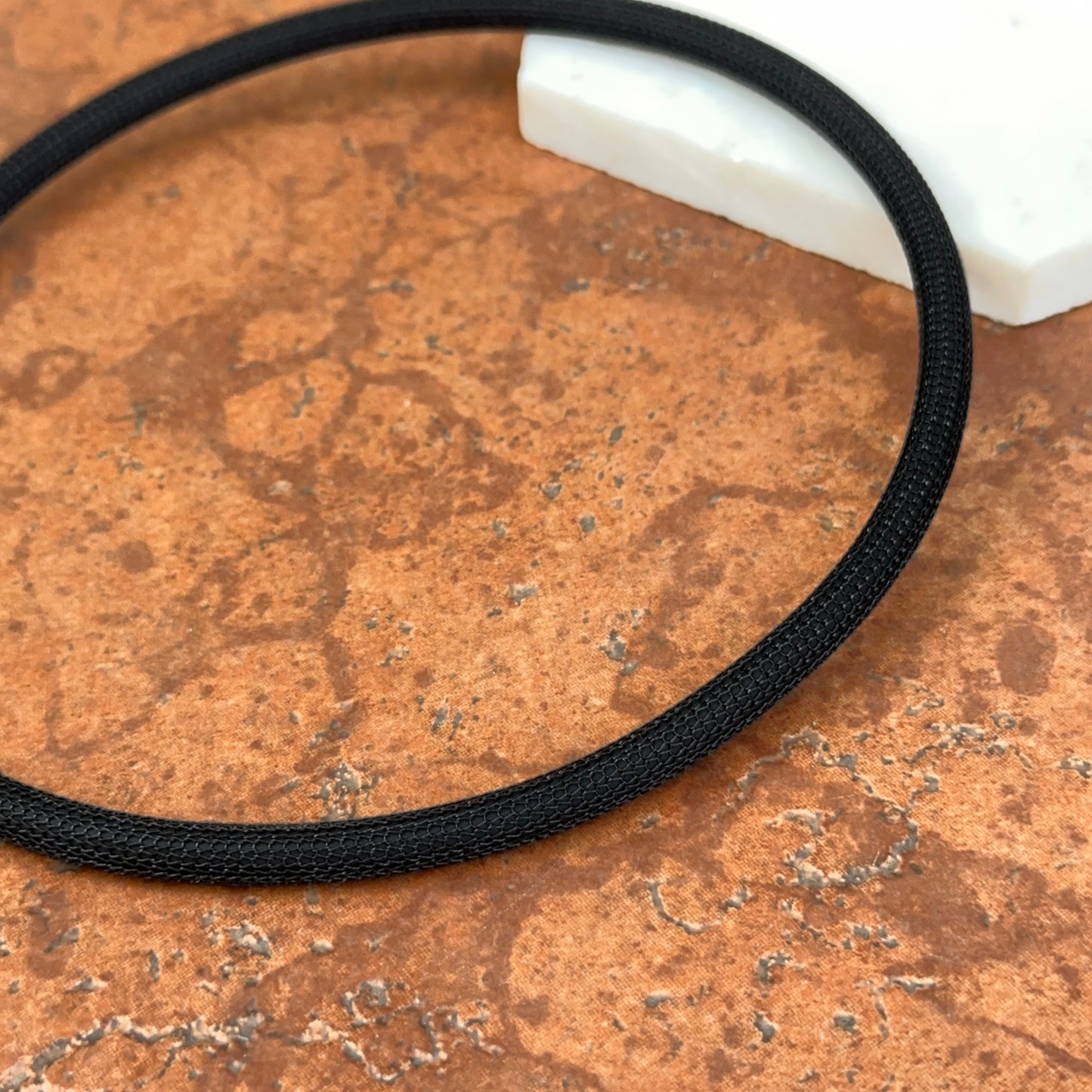 Black 6mm Poly Wire Mesh Cord Swap Necklace