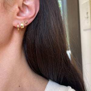14KT Yellow Gold Hinged Huggie Hoop Earrings 12mm